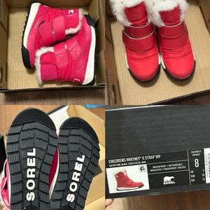 Sorel Kids' Pink and White Winter Boots